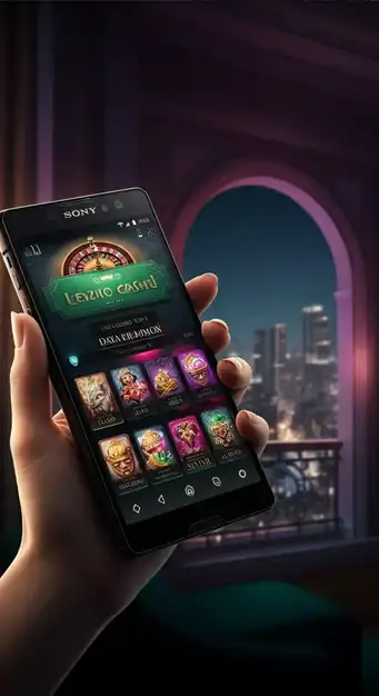 Moderne en intuïtieve gebruikersinterface van Winzter Casino op een smartphone, met snelle toegang tot spellen en cryptocurrencies.